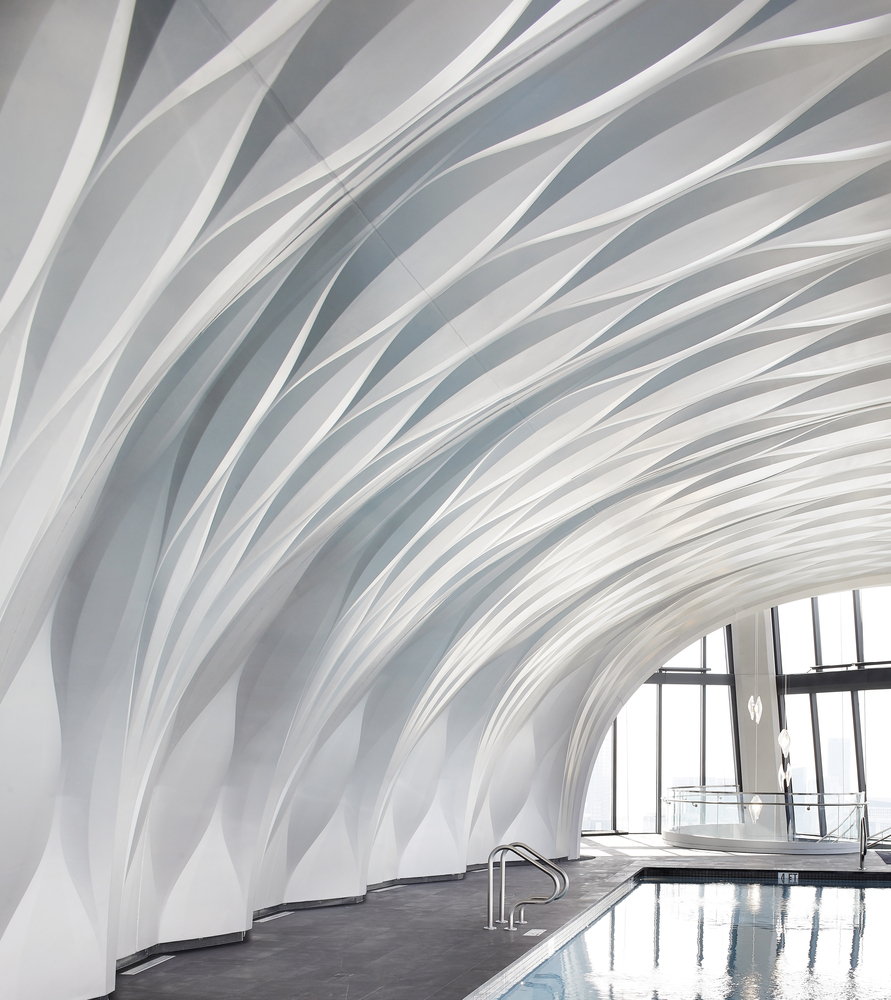 Дизайн офиса продаж в небоскрёбе One Thousand Museum от Zaha Hadid